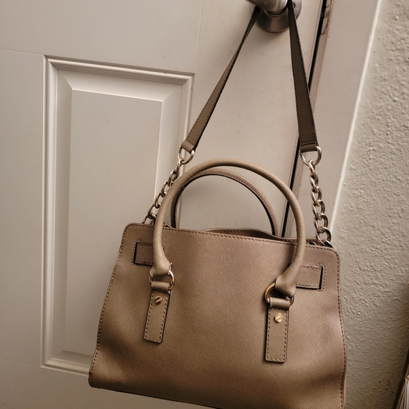 Michael Kors Hamilton  East West Satchel Leather Shoudler Bag Brown Luggage - Picture 15 of 16